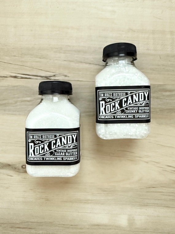 Tim Holtz Distress Clear Glitter or Chunky Glitter Rock Candy, 4.7 oz large jar, paper crafting, card making, mixed media, altered art, snow