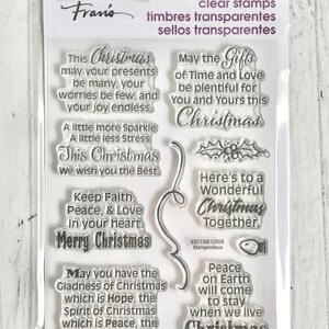 Stampendous clear stempelset, Faith Peace Love, voor stempelen, kaarten maken, scrapbooking, papier knutselen, art journaling, Kerstmis, winter