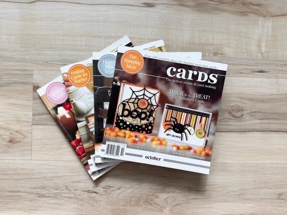 Holiday Cards Magazines, Cards issues, Jan 2007- Nov 2008, 4, gently used, Halloween, Thanks, idea book, cards, paper crafting, color photos