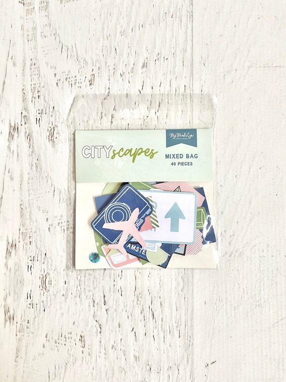 My Mind's Eye Cityscapes 40 pc. mixed bag paper die cuts, planners, mini albums, card making, scrapbooking, planners & planning, art journal