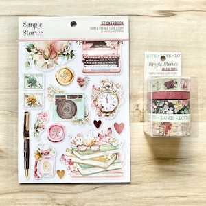 Historias sencillas Historia de amor vintage sencilla, libro de pegatinas o cinta washi, scrapbooking, manualidades con papel, fabricación de tarjetas, art journaling, técnicas mixtas
