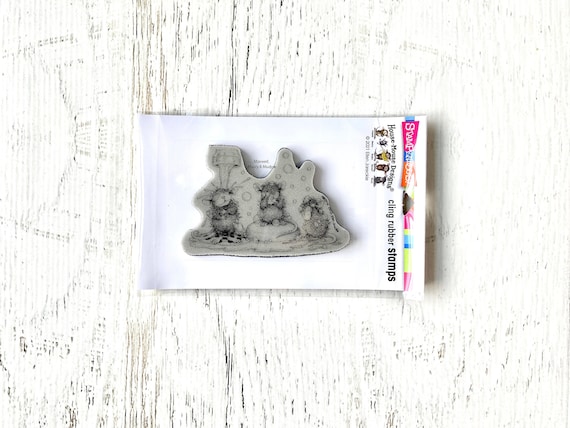 Stampendous repositionable Cling Stamp, Soaping Up, House Mouse by Ellen Jareckie, stamping, card making, scrapbooking, paper crafting
