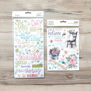 Simple Stories Einfache Vintage Blumen Shoppe Schaumstoff-Aufkleber oder Rub-Ons, Planer, Scrapbooking, Kartenherstellung, Papierherstellung, Ostern, Frühling