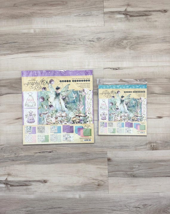 Graphic 45 Fairy Boutique Collection Packs, 8x8 or 12x12, 24 dbl-side shts, paper craft, patterns & solids inc, scrapbook, card making