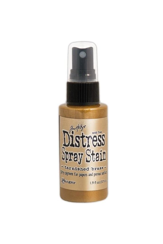 Tim Holtz Distress Spray Stain in Picket Fence or Tarnished Brass, 1.9 oz, scrapbooking, art journaling, card making, stamping, mixed media