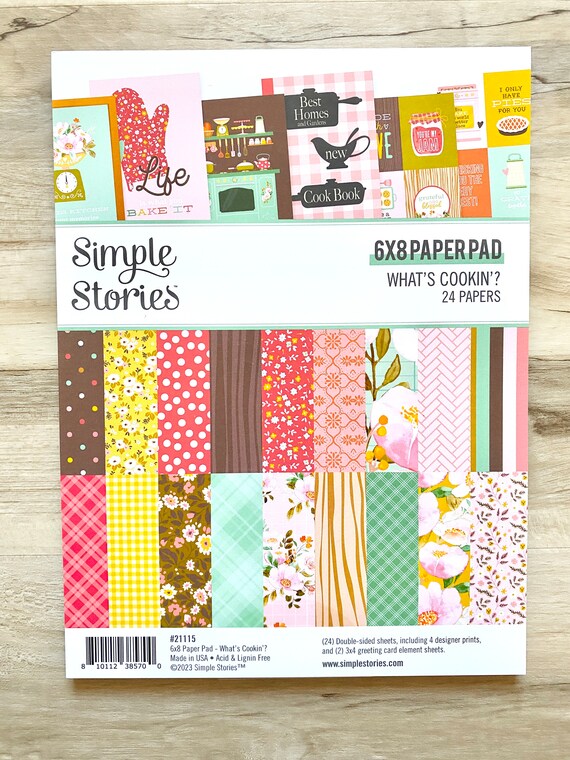 Simple Storie What's Cooking'? 6x8" paper pad or Recipe cards, paper crafting, recipes, fall, thanksgiving, card making, scrapbooking, fall