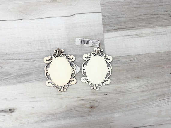 Celebrate It Ornate Wood Frames, Laser Cut Oval, 4.875 X 3.5" outside edge, 4.5X6.5" opening, papercrafting, scrapbooking, home decor