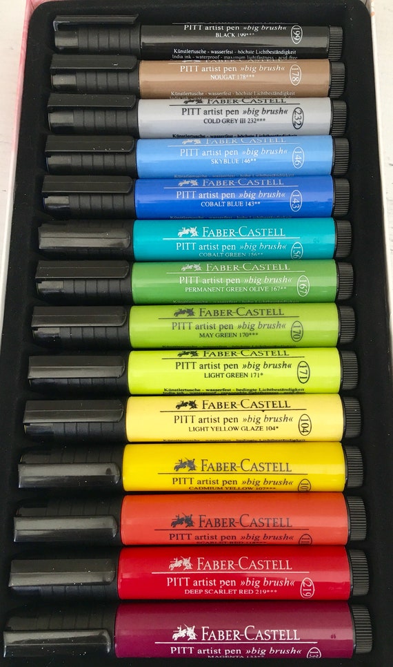 Faber Castell Pitt Artist Big Brush Pens India Ink In Black Etsy