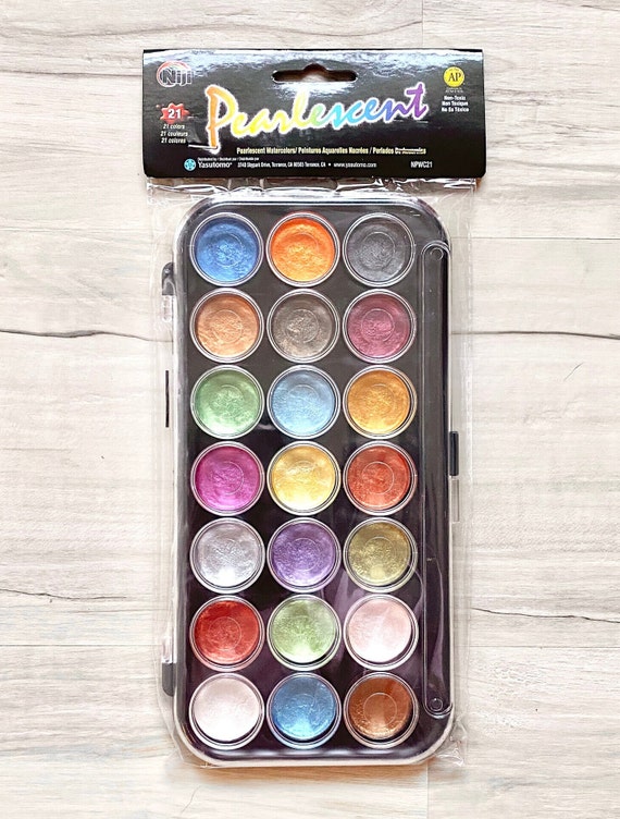 Pearlescent 21 Color Watercolor Set by Yasutomo Niji, Painting