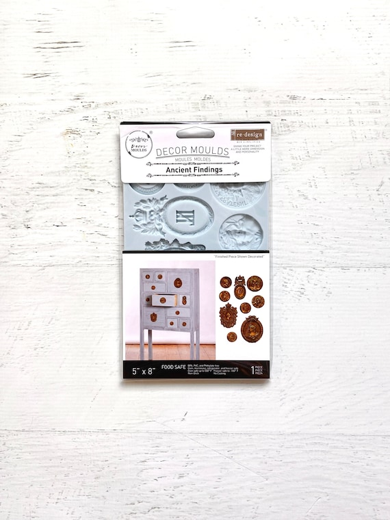 Prima Re-Design Decor Mould, Silicone Mold, Food Safe, Ancient Findings, 5x8"x8mm, 3D Mixed Media, Altered Art Assemblage, oven/freezer safe
