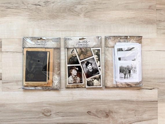 Tim Holtz, Ideaology, Snapshots, photooptic or photo studio layers, Vintage portraits, collage. mixed media, scrapbook, journal, altered art