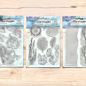 Stamperia Songs of the Sea Clear Stamp Sets, elija entre juegos de sirena, corales o doble borde, elaboración de papel, fabricación de tarjetas, diario de arte