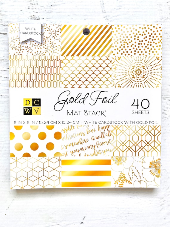 DCWV Cardstock Mat Stack, Gold Foil, Metallics, or Holographic 6X6, Foil,  Holographic Embossed Card Making, Paper Crafting, Scrapbooking 