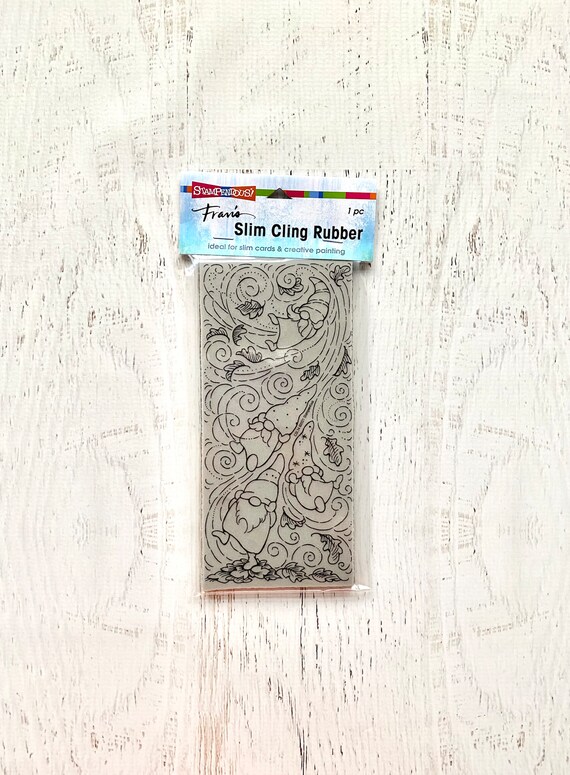 Stampendous Slimline Cling Stamps, Autumn Gnomes, Fran Seiford, stamping, card making, paper crafting, art journaling, fall leaves, windy