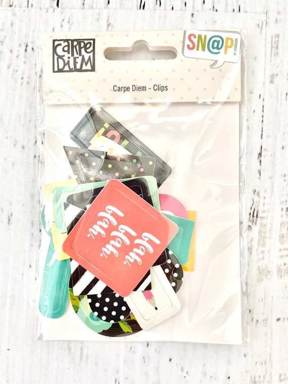 Carpe Diem Bookmarks, Clips, or Insta Quote Stickers by Simple Stories, Snap product for A5 planners