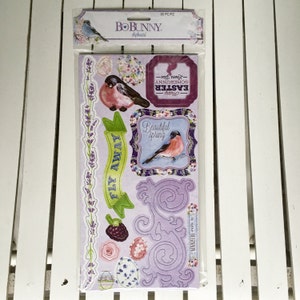 Foglio adesivo adesivo 6X12 BoBunny Secret Garden Truciolato, ottimo per scrapbooking, pianificazione, creazione di cartoline, diario artistico, supporti misti