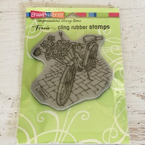 Stampendous herpositioneerbare plakstempel, fietsmand, Fran Seiford, stempelen, kaarten maken, scrapbooking, papier knutselen, art journaling