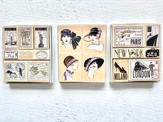 Hero Arts Tour De Luxe, Women in Fancy Hats or Style Deluxe, 5.25x4.375" sets, wood/rubber stamp sets, paper craft, card making, scrapbook