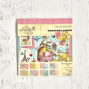 Graphic 45 Ephemera Queen Collection-8X8 bloc de papel, 3 hojas cada una-8 diseños, doble cara, scrapbooking, papercrafting, cardmaking, diario