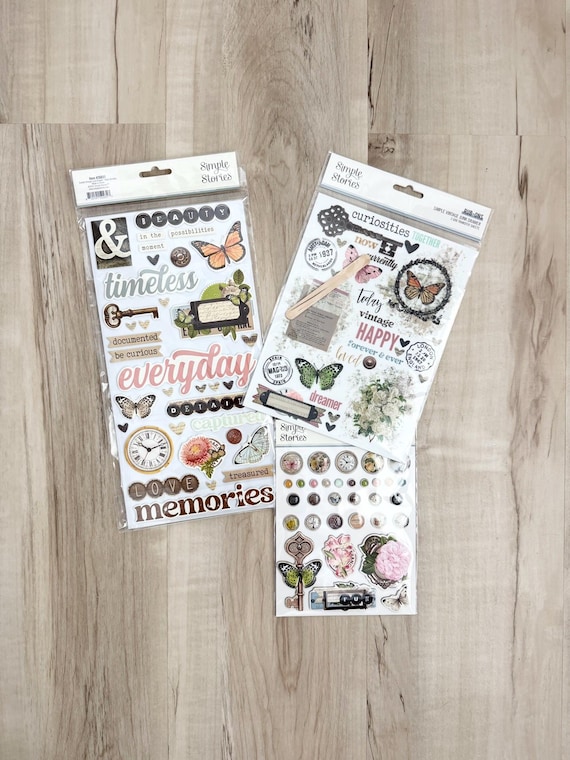 Simple Stories Simple Vintage Junk Drawer Foam Stickers, Brads or Rub-ons, cards, paper crafting