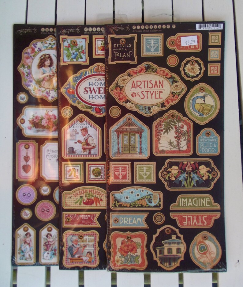 Graphic 45 Chipboard Stickers Artisan Style Sweet Etsy