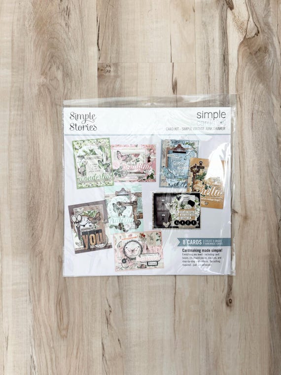 Simple Stories Simple Vintage Junk Drawer Card Kit, 8 diy cards, Birthday, Journaling, paper crafting