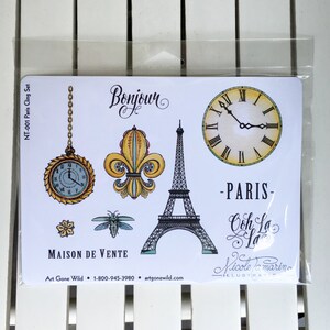 Art gone Wild Paris Cling Stamp set, card making, scrapbooking, stamping, art journaling, planning, mini albums, embossing