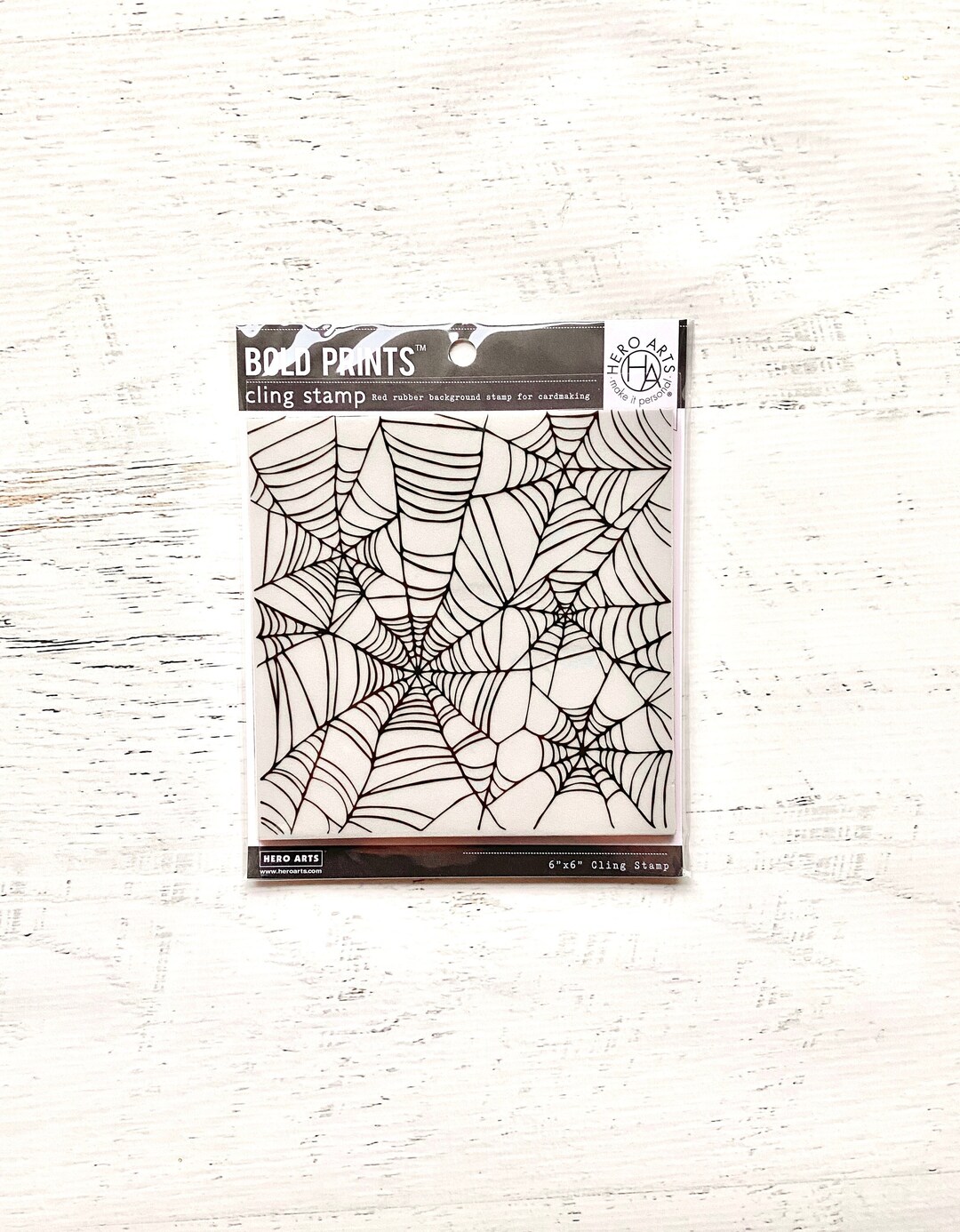 Hero Artsの再配置可能なクリングスタンプ、Spider Web Bold Prints