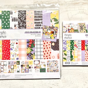 Kit de colección The Little Things de Simple Stories o bloc de papel de 6 x 8 para hacer álbumes de recortes, tarjetas, diarios artísticos, planificadores, páginas de bolsillo, manualidades con papel