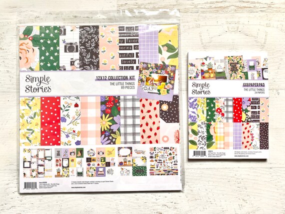 Simple Stories The Little Things Collection Kit or 6x8 Paper Pad Scrapbooking, Card making, Art Journal, planners, pocket pg, paper crafting
