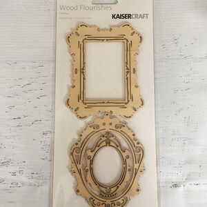 Kaiser Craft Wooden Flourish Frames Pack, 4.25 X 3" , 2 pcs/pkg, paper crafting