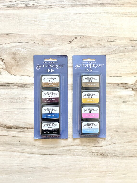 Spellbinders Betterpress Ink Pads, Set of 4 Colors in Each Pack,regal or  Nature Tones, Stamping, Card Making, Paper Crafting, Mixed Media 