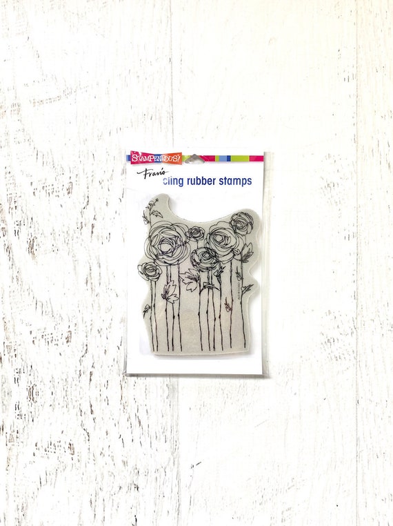 Stampendous Cling Stamp, Ranunculus Field, Fran Seiford, stamping, card making, scrapbooking, paper crafting, art journaling, flower field