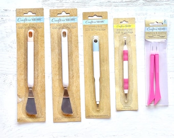 Crafter&#39;s Square Piercing & Scoring, embossing or spatula Tool Sets, Craft Pick, bone folder, awl, paper crafting, art journal, book binding