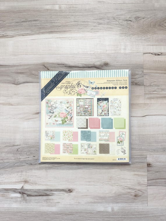Graphic 45 Botanical Tea Keepsake Edition Pack, collection, patterns/solids, Ephemera Assortment & Sticker sheet, paper crafting, scrapbook