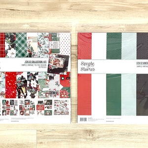 Kit de colección Simple Stories Simple Vintage Tis The Season o kit básico, álbum de recortes, creación de tarjetas, planificadores, cartas de bolsillo, manualidades con papel