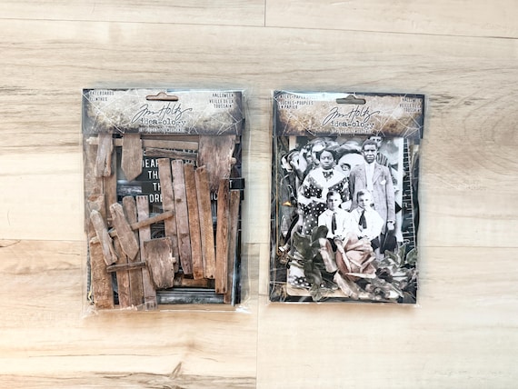 Tim Holtz, Idea-ology, Layers+Paper Dolls or Baseboards, Halloween 2025, Vintage style, collage, mixed media, art journal, altered art