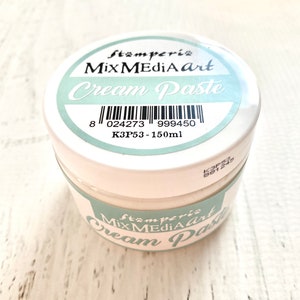 Stamperia Cream Paste for Mixed Media Art, Texture Paste (matte), 150mL, for paper crafting, mixed media, scrapbooking, art journaling