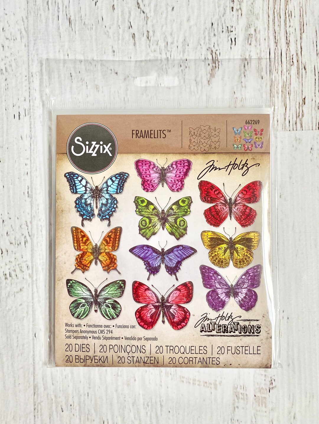 Set Timbri Farfalle Tim Holtz - Cling Mount Per Scrapbooking E Card Making - Foto 6