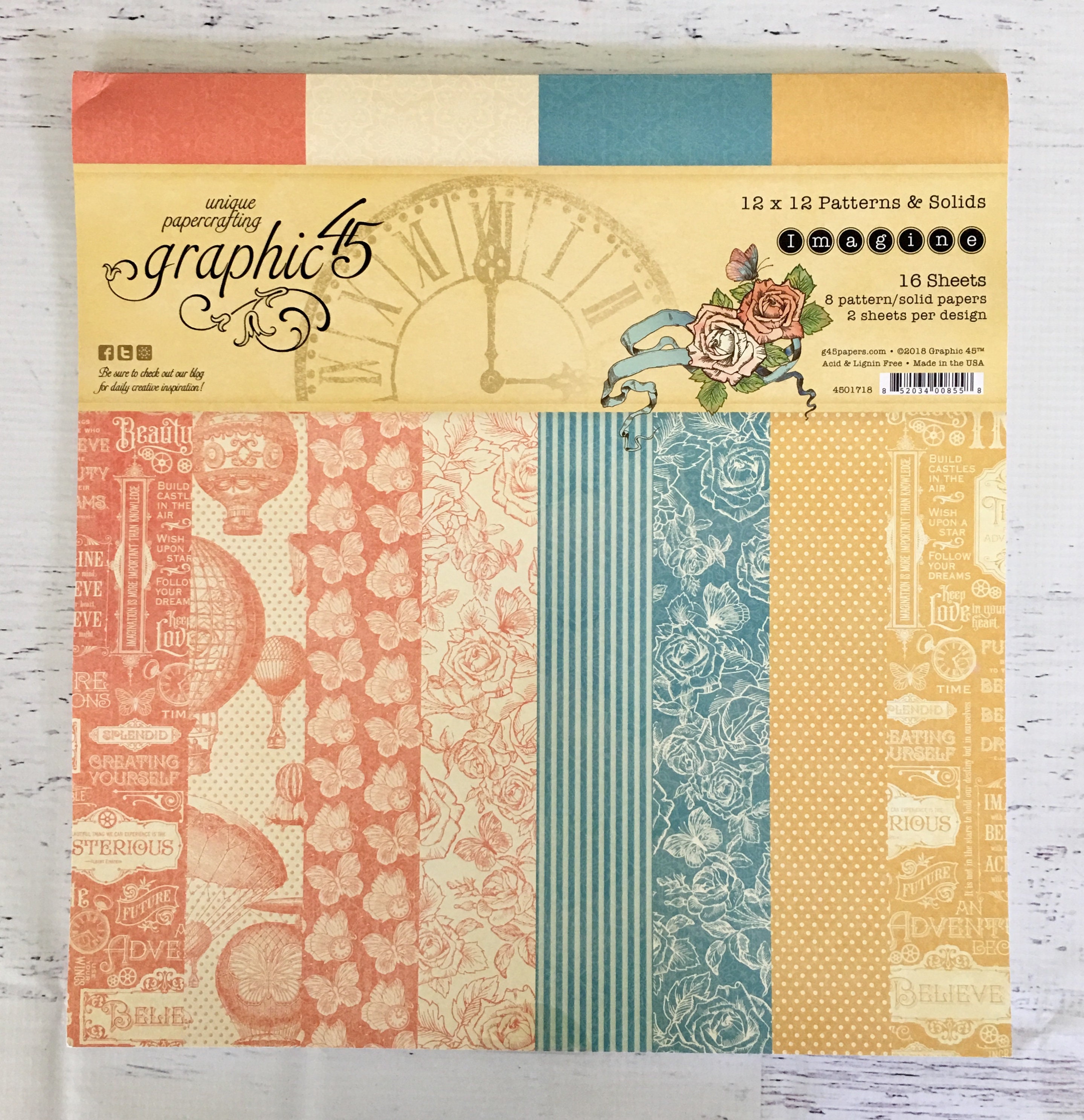 Graphique 45 modèles imaginer & solides papier pad comprend 16 feuilles de papiers (2 ch. de 8 modèles), pour papercrafting, albums de découpures de coordination Graphique 45 modèles imaginer & solides papier papier papier pad comprend 16 feuilles de papiers (2 ch. de 8 modèles), pour papercrafting, albums de découpures de coordination 72b7d6