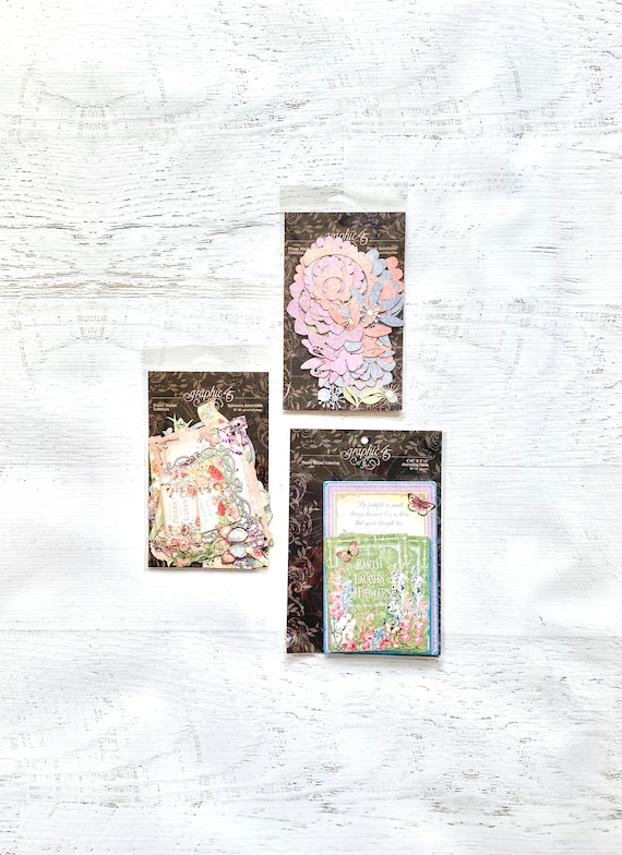 Graphic 45 Flower Market Ephemera or Flower Assortment or Journaling Cards, embellishment, mini album, card making, paper crafts, scrapbook