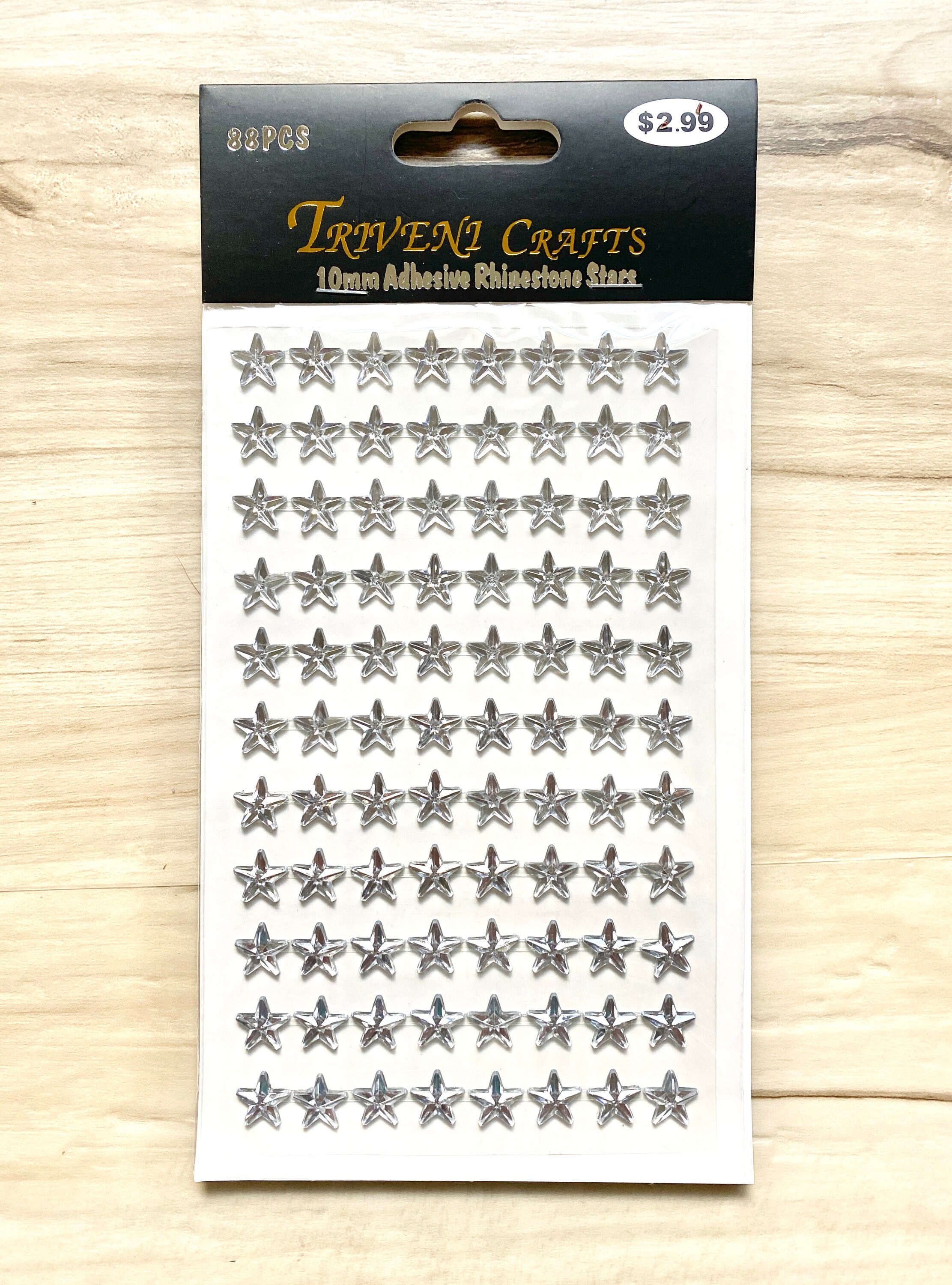 Rhinestone Stickers, Adhesive Star Rhinestone 21 Pcs Stickers – Triveni  Crafts