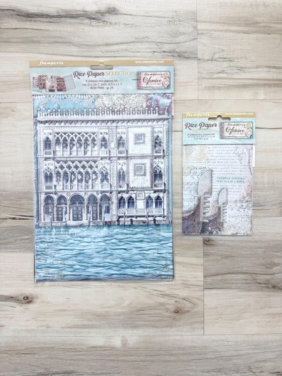 Stamperia Venice City of Art A4 Rice Paper (6 designs) or A6 Rice Paper (8 designs) for decoupage, scrapbook, cards, paper crafting, journal
