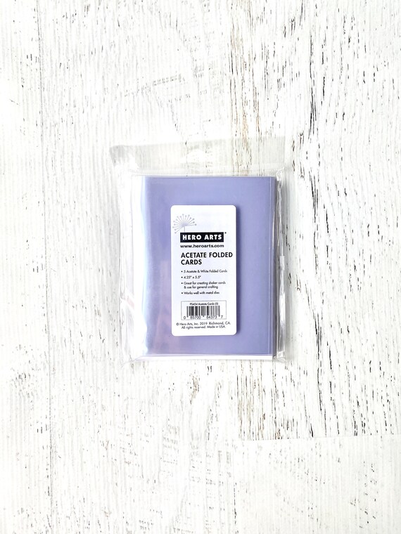 Hero Arts A2 Acetate Cards & Envelopes, 5, folded, blank, paper crafting, card making, 4.25X5.5" card, gifting, scrapbooking, art journaling