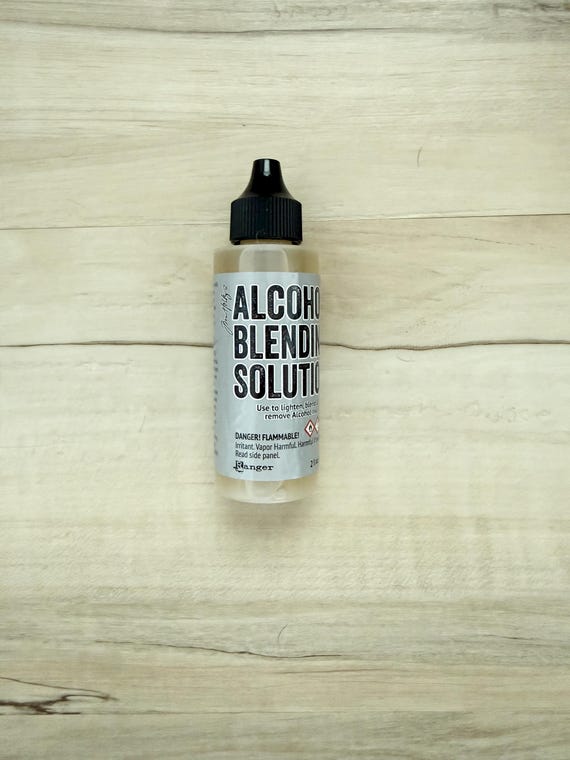 Tim Holtz Alcohol Blending Solution by Ranger, 2 oz bottle, mixed media, alcohol ink projects, paper crafting