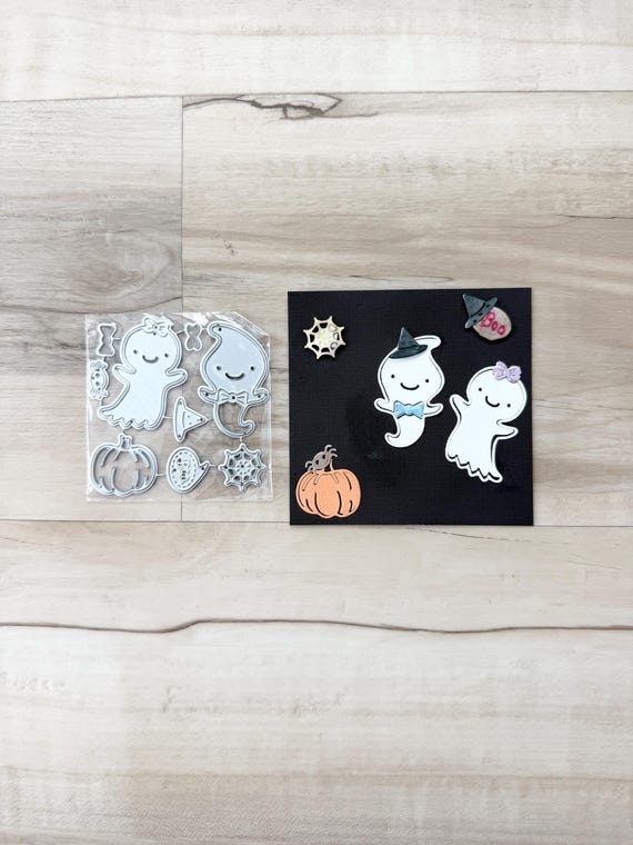Unbranded Halloween Ghost Dies, thin metal dies, set of 9, card making, scrapbooking, paper crafting, art journaling, mixed media