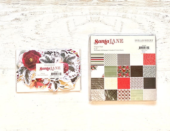 Spellbinders Santa Lane Floral Die Cut Shapes (122 pcs) or 6x6 Paper Pad (40 shts) Card making, paper craft, Christmas Winter Holiday