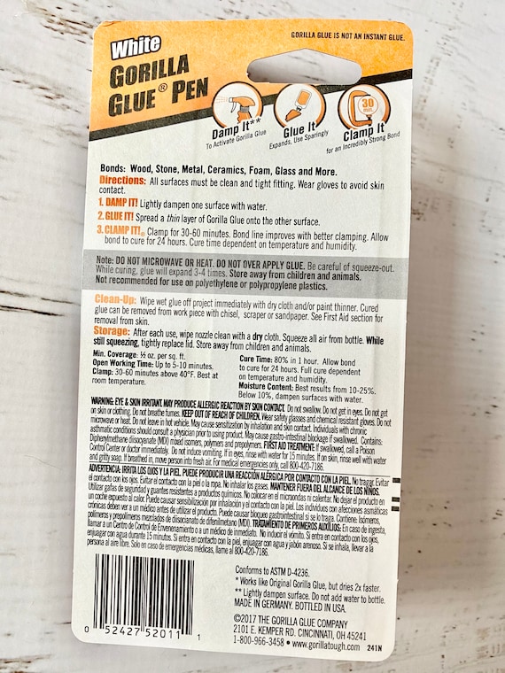 Gorilla Glue Fast Cure Pen, 0.75 Oz, Waterproof & Safe for Indoor