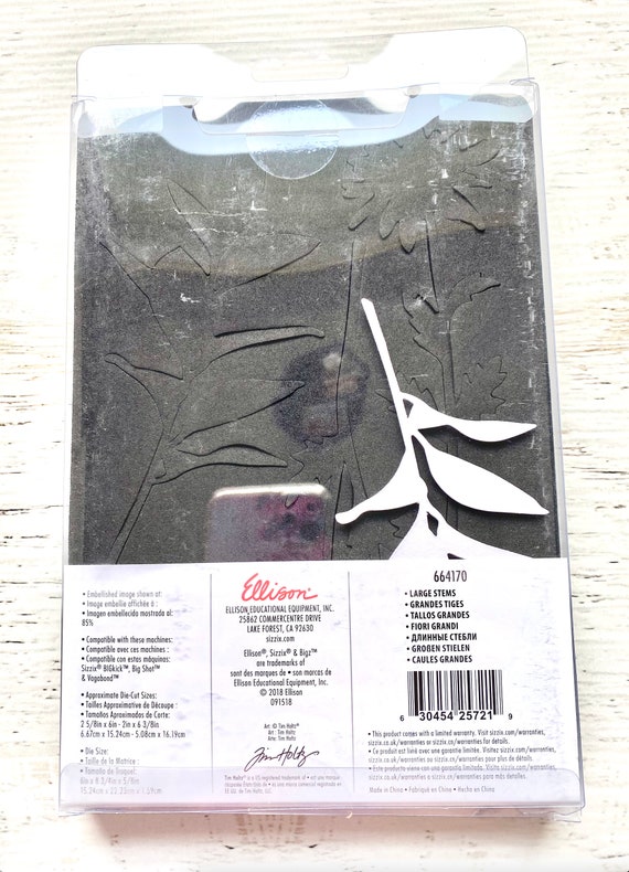 Tim Holtz Sizzix Large Stems, Sizzix Bigz L Die, for Card Making