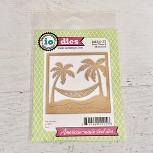 Impression Obsession, io die, Palme e Amaca, per creare cartoline, scrapbooking, lavorazione della carta, tecnica mista, diario artistico, tropicale